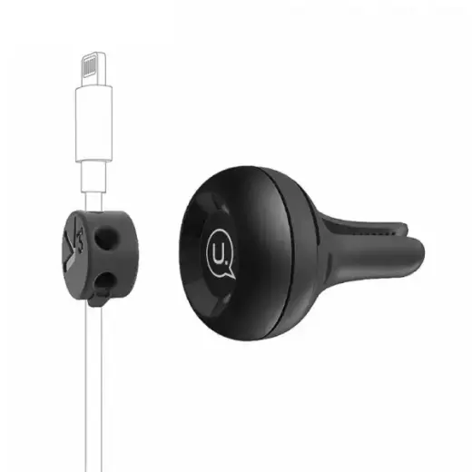 USAMS Uchwyt magnetyczny na kabel USBdo kratki went. czarny|black ZXQ1901 (US-ZB019)