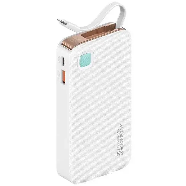 USAMS XY Series ārējais akumulators (powerbank) | 10000 mAh | 20W | Lightning | balts