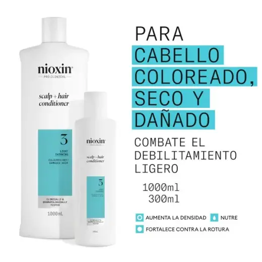 Nioxin System 3 - Conditioner - Coloured and Damaged Hair with Slight Weakening 300ml