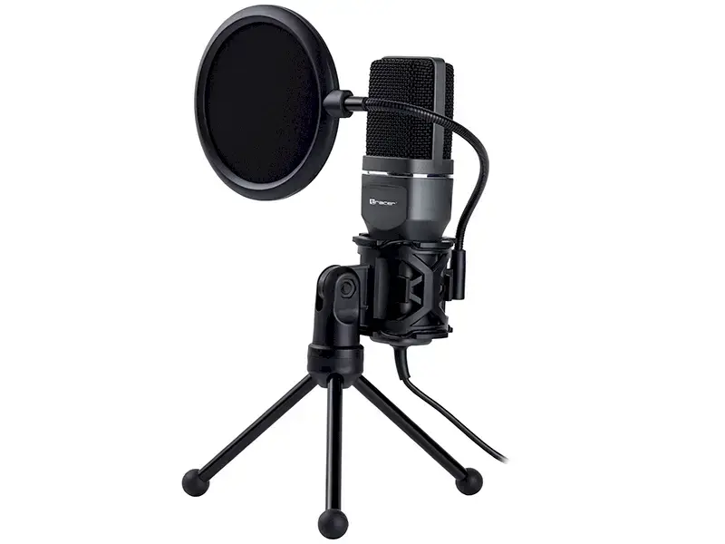 Tracer Digital USB Pro microphone for gaming | podcasts | streams + Holder, Pop filter
