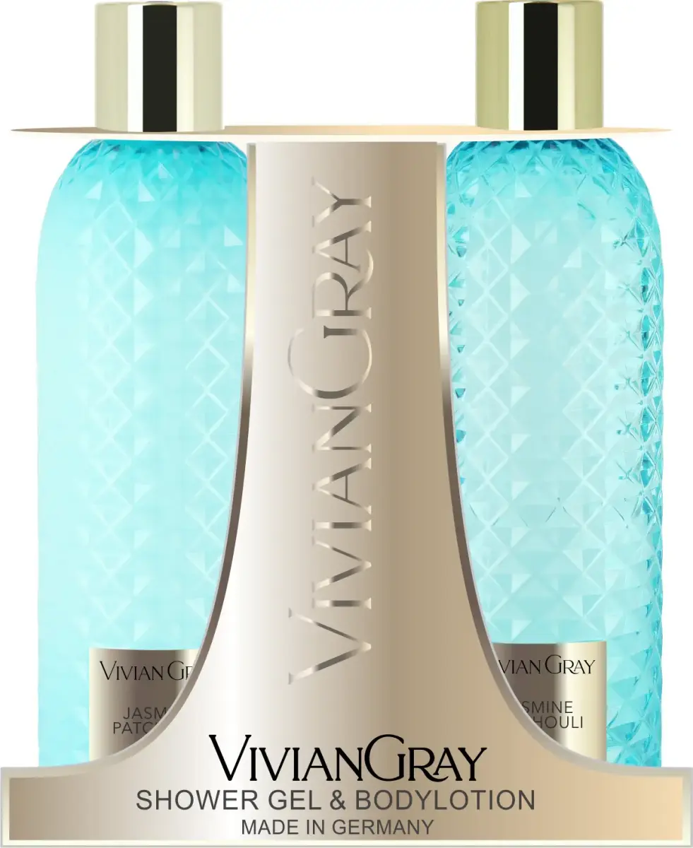 Set Vivian Gray: Gemstone, Jasmine & Patchouli, Soothing, Shower Gel, For All Skin Types, 300 ml + Gemstone, Jasmine & Patchouli, Hydrating, Body Lotion, 300 ml