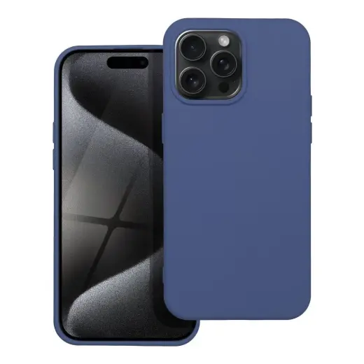Silicone telefono dėklas iPhone 15 Pro Max mėlynas