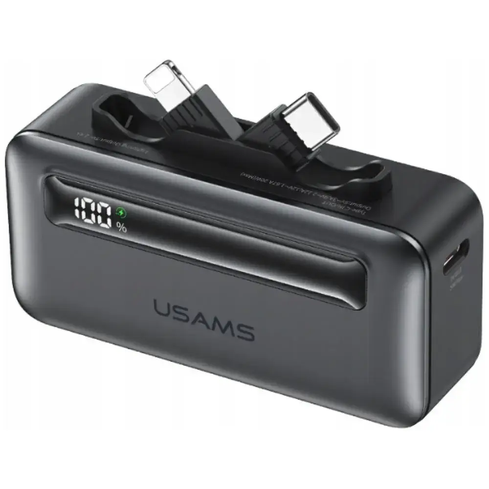 Powerbank USAMS XB-Series CD233 5000mAh PD 20W with cable USB-C / Lightning silver