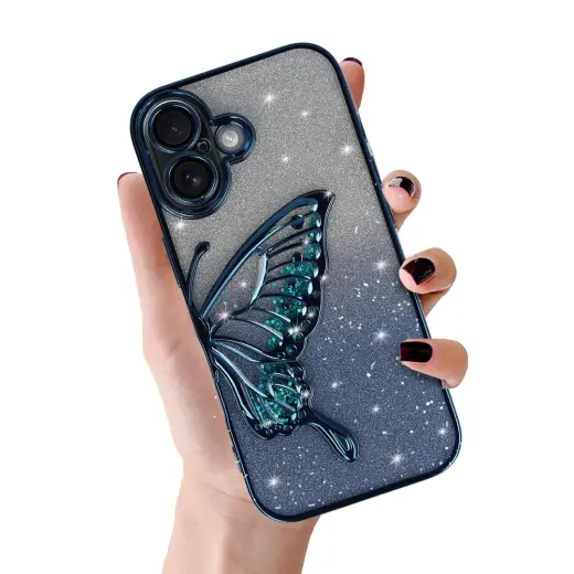 Tel Protect Butterfly Water telefoni ümbris iPhone 17 sinine