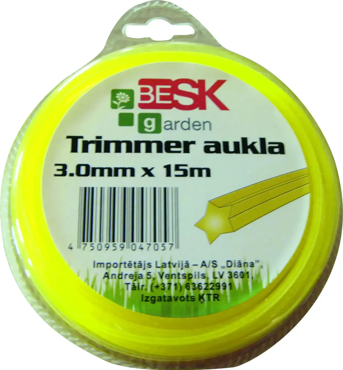 Trimmera aukla 1.6mm*15m zvaigzne