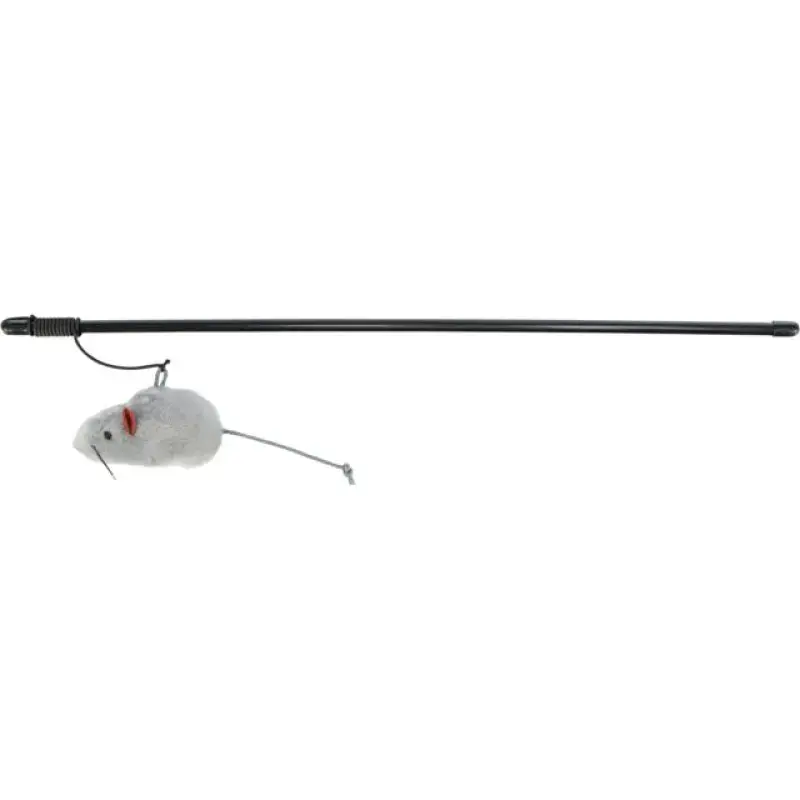 Rotaļlieta kaķiem : Trixie Playing rod mouse, plastic/plush, catnip, 100 cm