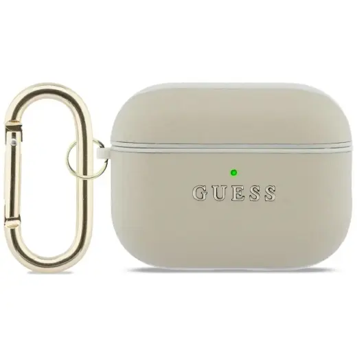 Case Guess Grained Classic Logo Hook for  AirPods Pro 3 gold