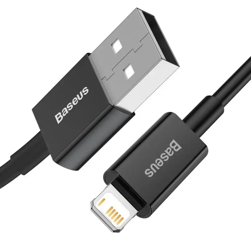 Baseus Superior CALYS-C01 datu pārraides un uzlādes vads | USB-A uz Lightning | 12W | 2m | melns (Bojāts iepakojums)