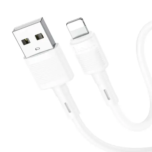 HOCO X83 duomenų perdavimo ir įkrovimo laidas | USB-A į Lightning | 12W | 1m | baltas