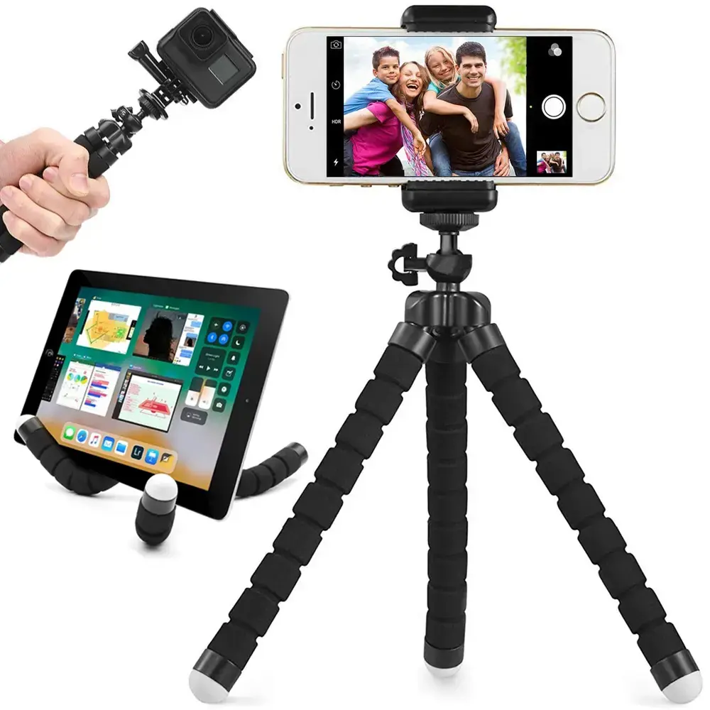 Fusion Tripod Elastīgs tālruņa turētājs, statīvs, melns