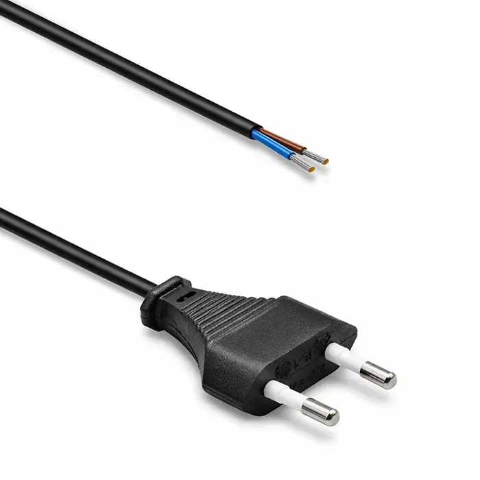 Qoltec Power cable with CEE 7/16 (C) plug | 2x0.50 mm²  | copper Cu | stripped and soldered | 1.8m
