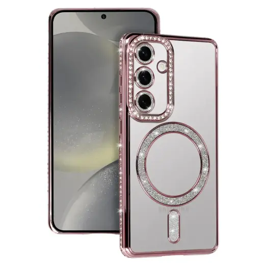 Bling Magsafe Case for Samsung Galaxy S25 FE pink