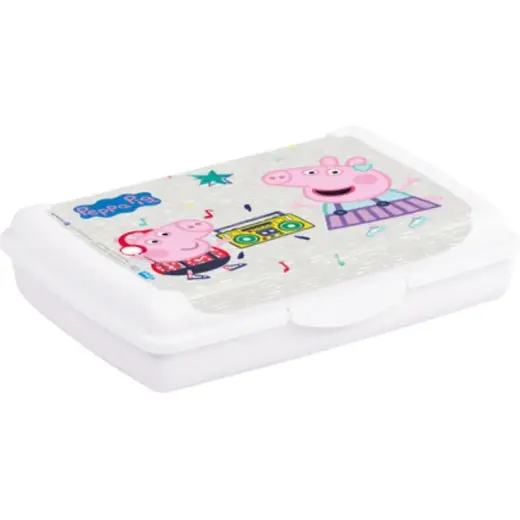 Toidu säilitusnõu deco-click-box mini 0,5L Olek "Peppa Pig" 17x13x3,5cm valge