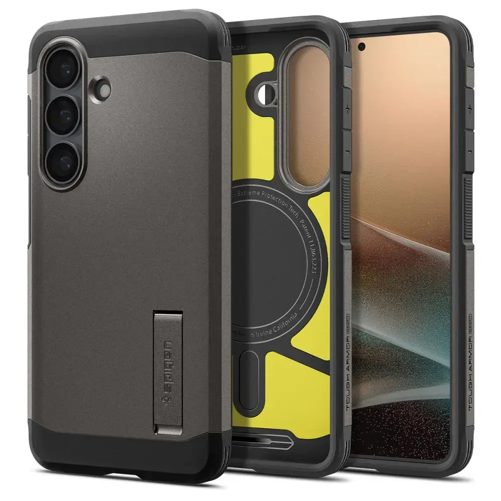 Spigen Tough Armor Mag maciņš ar MagSafe atbalstu telefonam Samsung Galaxy S26+ (S947) pelēks