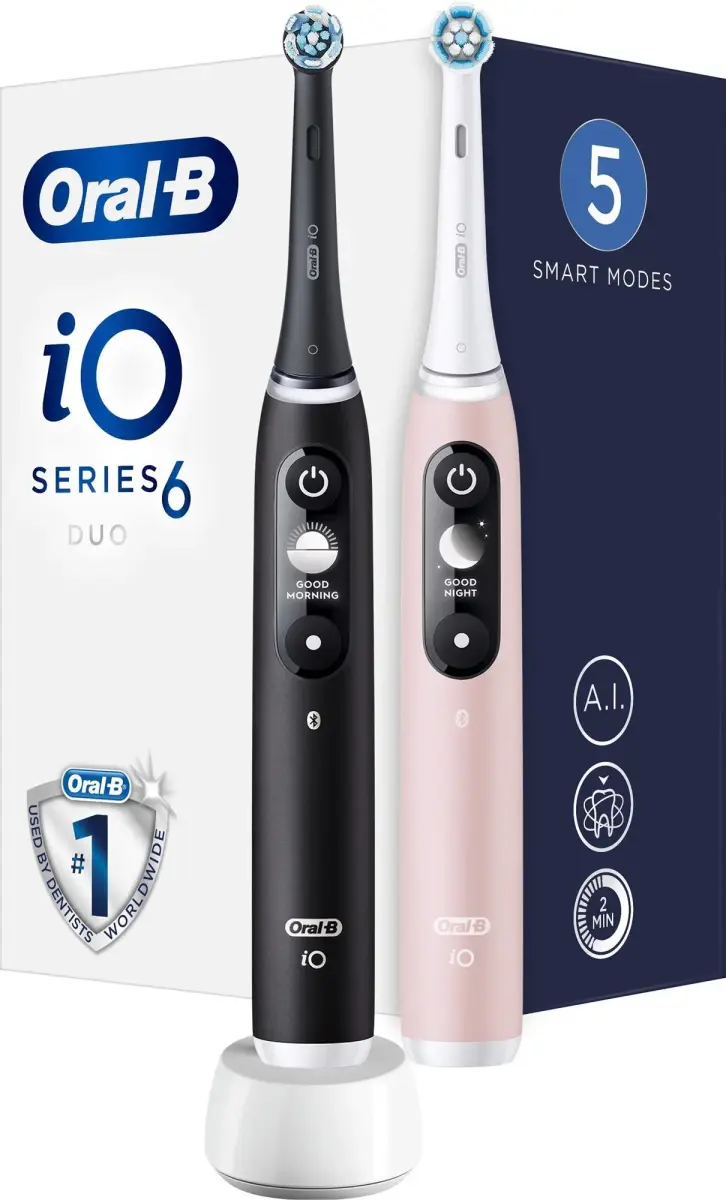 Oral B iO6, 2 pc, Magnetic Toothbrushes unisex.