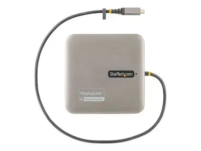 StarTech.com Universal USB C multiport adapter - Apple M1|M2 Dual Display compatible - DisplayLink Cert Dual 4K 60Hz HDMI 2.0b - 1xA|1xC USB 3.2 10Gbps hub | 100W PD charging - Type-C Mini docking station - Power adapter|bus powered - Win|Chrome|macOS - d