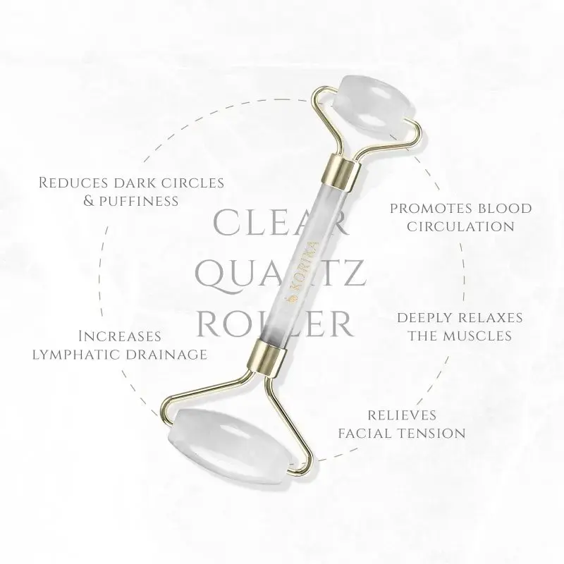 KORIKA Tools Roller Clear Quartz Stone Massage Roller for Face and Neck