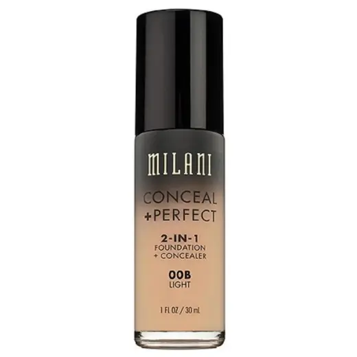 Milani, Conceal + Perfect, Natural, Liquid Foundation & Concealer 2-In-1, 00B, Light, 30 ml