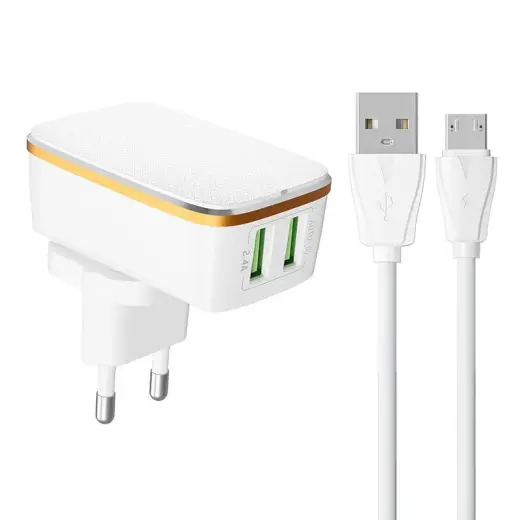 Wall charger  LDNIO A2204 2USB + Micro USB cable