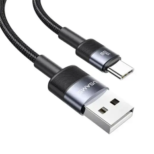USAMS SJ718ZJ01 провод для передачи данных и зарядки | USB-A на USB-C | 15W | 1.2m | серый | набор 30 шт