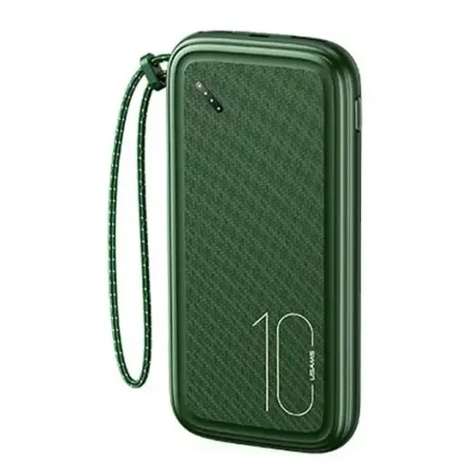 USAMS PB56 10KCD15003 (US-CD150) external battery (powerbank) | 10000 mAh | USB-A, USB-C, Micro USB | dark green