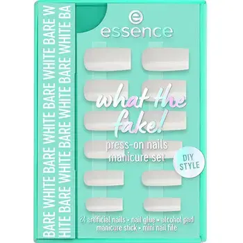 Essence Cosmetics What The Fake! Uñas Postizas Estuche 04-Bare White 6 Piezas