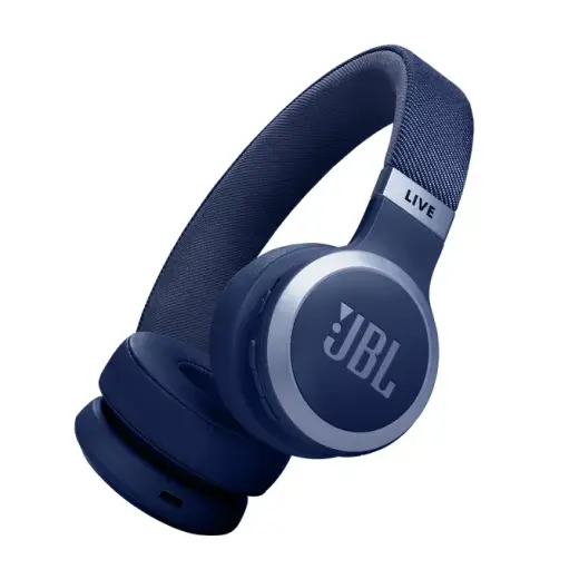 JBL LIVE bezvadu austiņas ar mikrofonu un trokšņu  slāpēšanu, zilas
