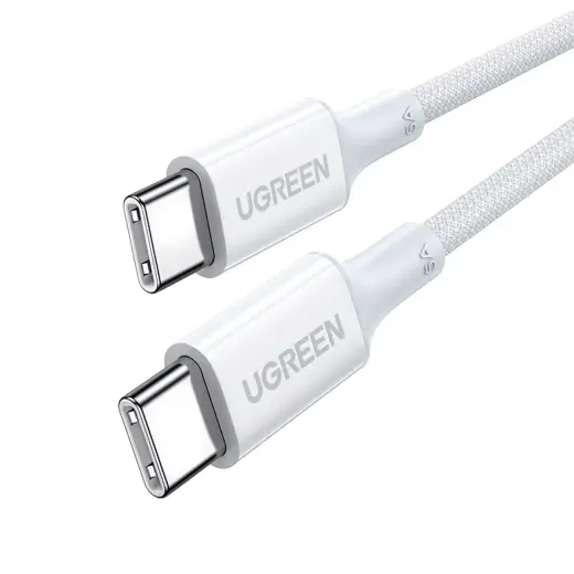 Ugreen US557 datu pārraides un uzlādes vads | USB-C uz USB-C | 100W | 1m | balts