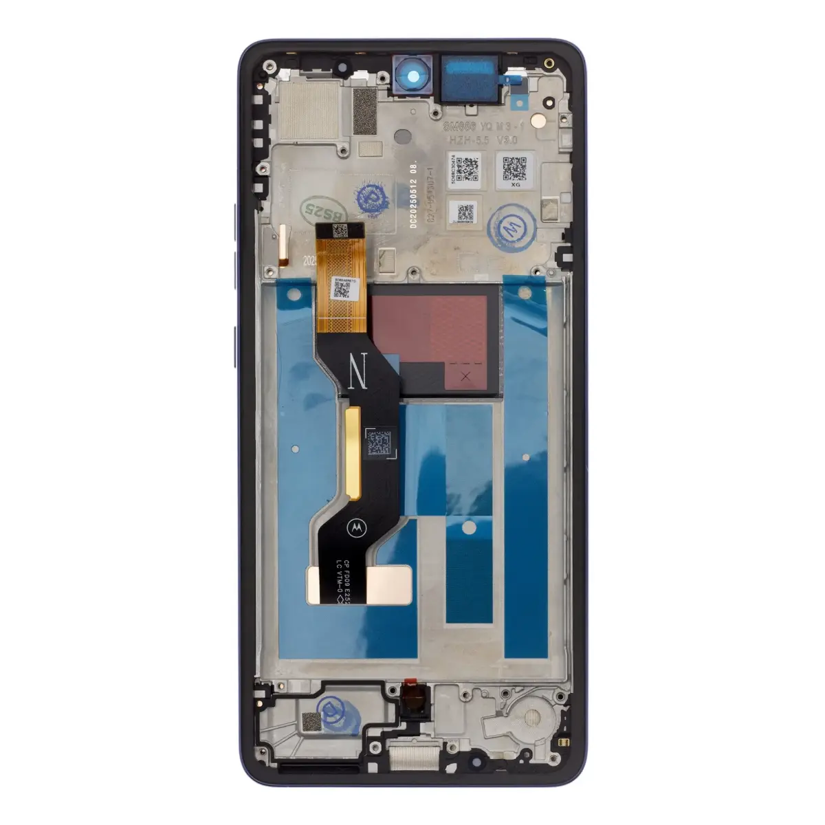 Motorola G86 LCD Display + Touch Unit + Front Cover Black (Spellbound) (Service Pack)