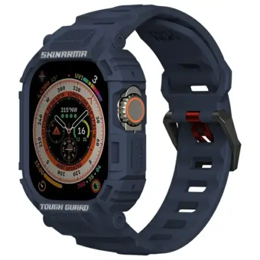 Skinarma Mecha 2in1 viedpulksteņa siksniņa priekš Apple Watch (49 mm) | silikons | tumši zila