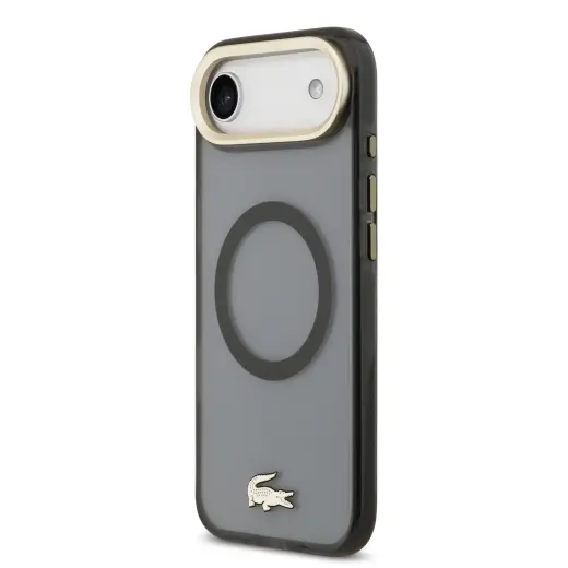Lacoste PC|TPU Frosted Finish Gold Logo MagSafe Case for iPhone Air Black