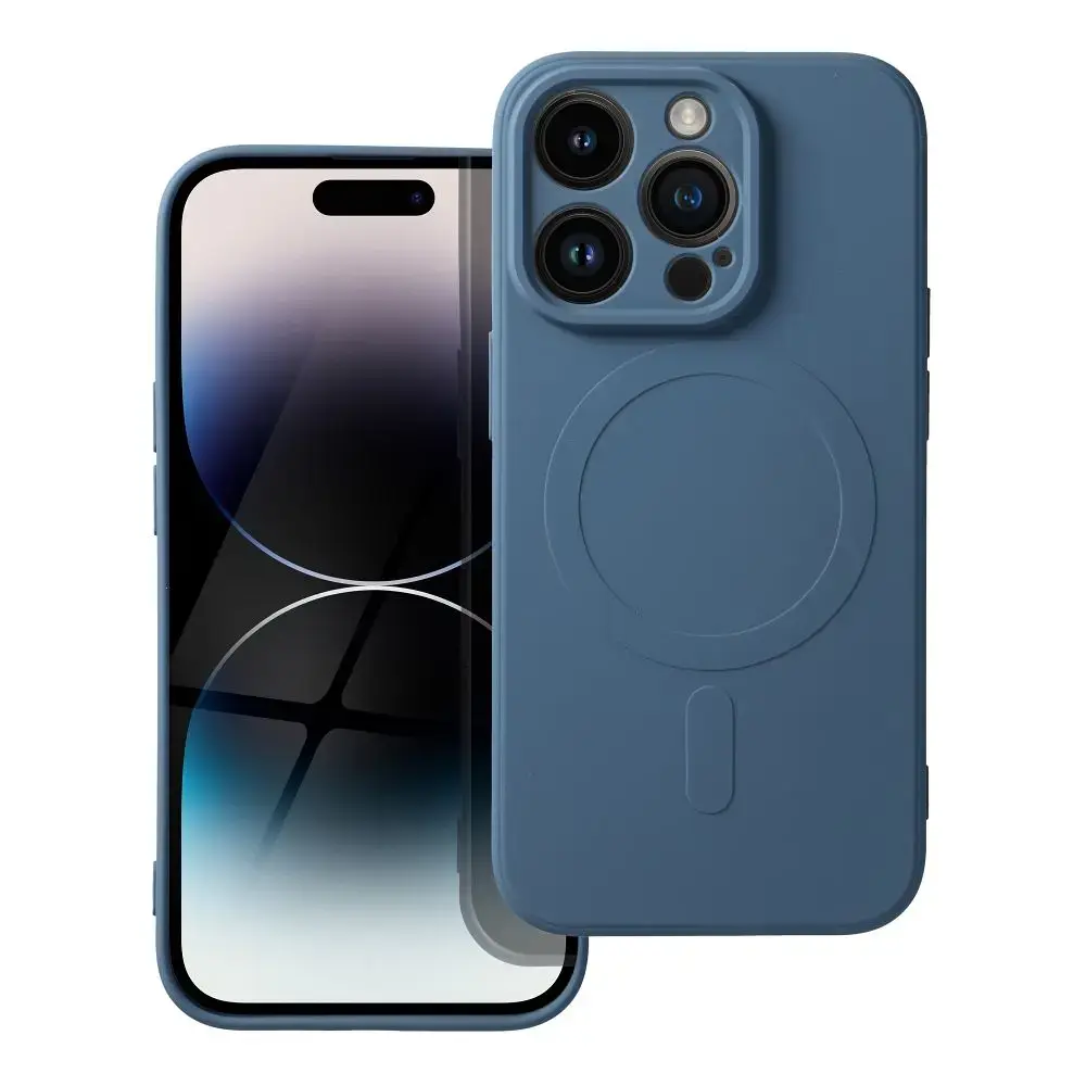 Silicone Mag Cover maciņš ar MagSafe atbalstu telefonam iPhone 14 Pro zils