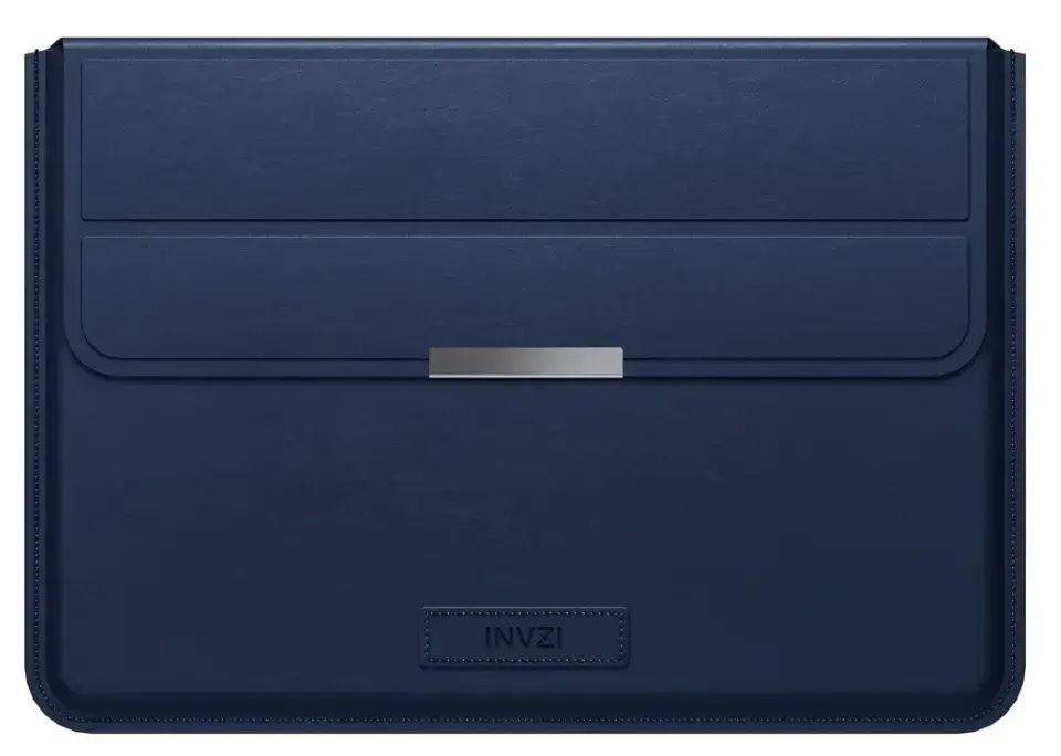 INVZI Leather Case | Cover with Stand Function for MacBook Pro|Air 15"|16" (Blue)