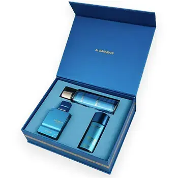 Al Haramain Amber Oud Aqua Dubai Gift Set Extrait de Parfum 75 ml, Extrait de Parfum 30 ml and Body Veil 250 ml 75ml