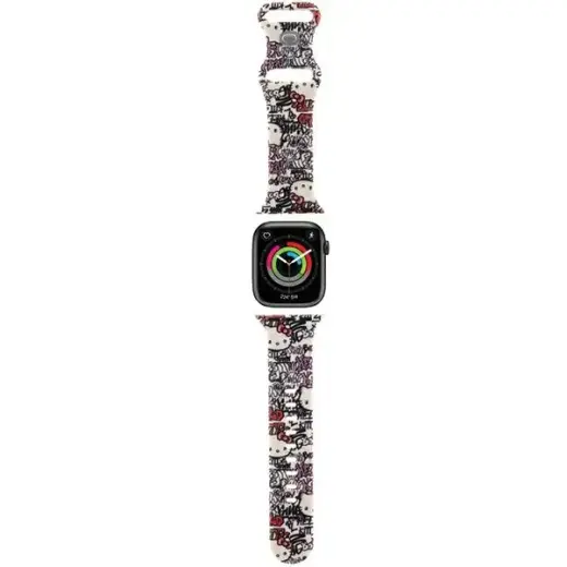 Hello Kitty nutikella rihm Apple Watch (38/40/41 mm) jaoks | silikoonist | beež