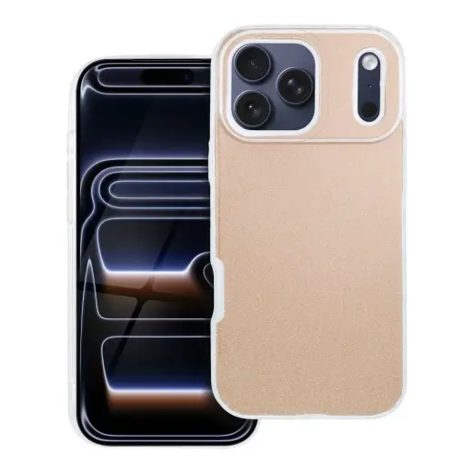 SHINING maciņš telefonam iPhone 17 Pro Max zelta krāsā