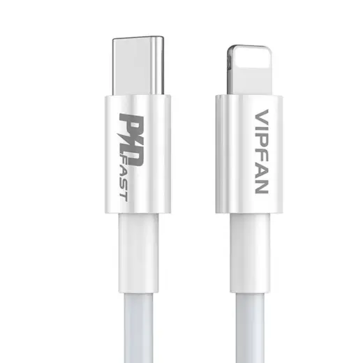 USB-C do Lightning Cable Vipfan P01, 3A, PD, 1m (white)