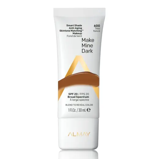 Almay, Smart Shade, Tone-matching, Liquid Foundation, 600, Make Mine Dark, 20 SPF, 30 ml