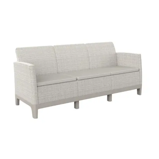 Dārza dīvāns divvietīgs Scandi Form 3 Seater Sofa oļu pelēks/gaiši bēšs