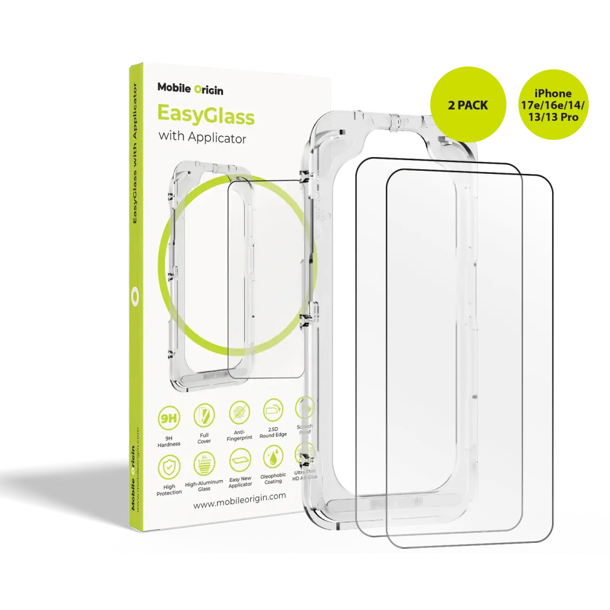 MOBILE ORIGIN EasyGlass with Applicator iPhone