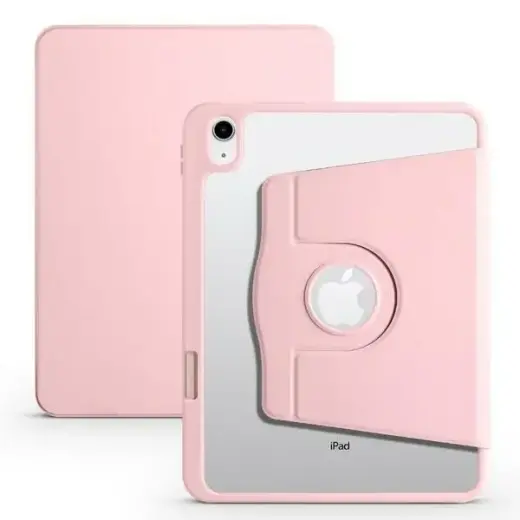 maciņš ar statīvu planšetdatoram iPad Air M2 (2024) rozā bēšs