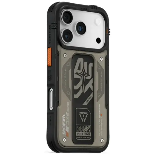 Etui Skinarma Aegis do iPhone 17 Pro      Magnetic Charging + Grip Stand szary