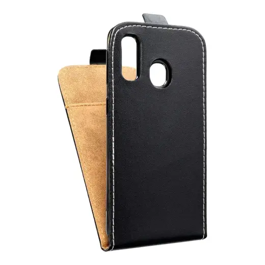 SLIM FLEXI FRESH Vertikaalselt avatav telefoni ümbris mudelile Samsung Galaxy A40 (A405) must