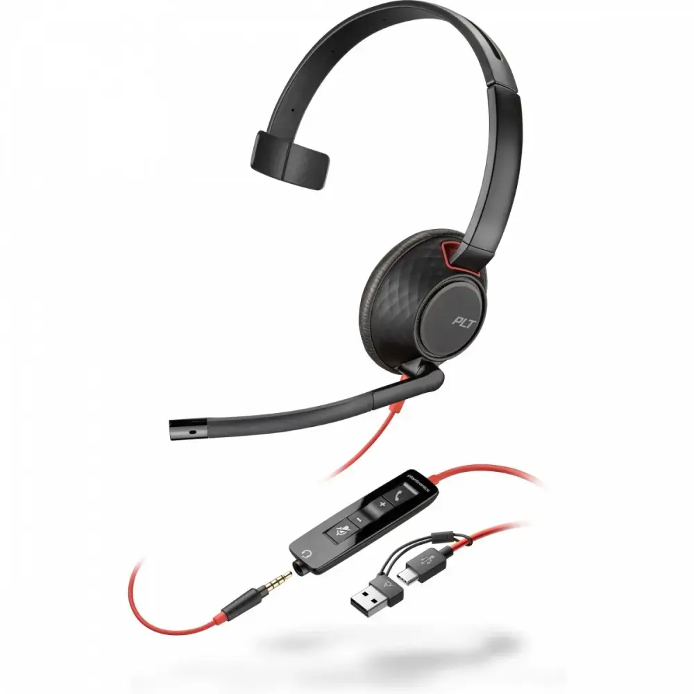 Headset Blackwire 5210 USB-C + 3.5mmP +USB-C|A 8X230AA
