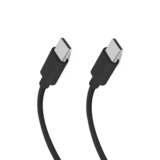 Fabric data transfer and charging cable | USB-C to USB-C | 60W | 1.5m | black
