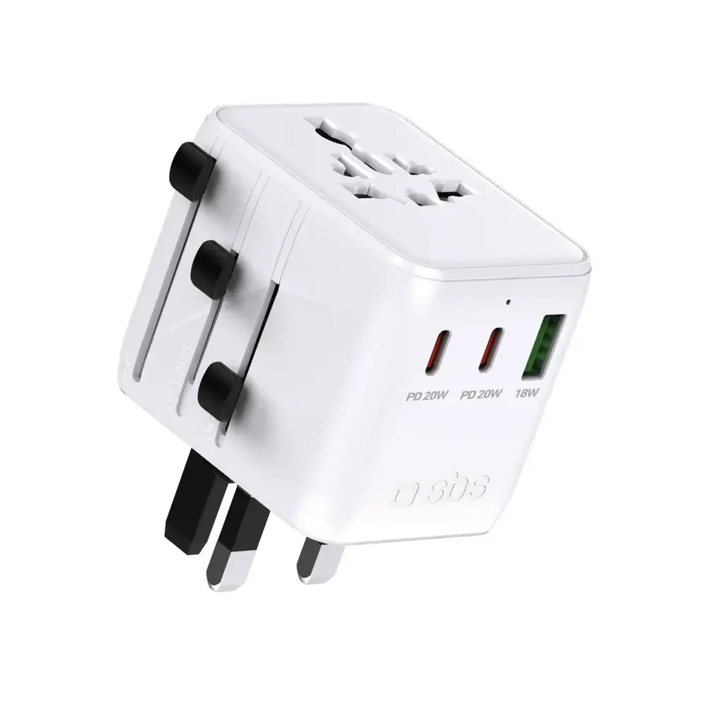 SBS Universal Travel Adapter tīkla lādētājs | 20W | PD | USB-A, USB-C