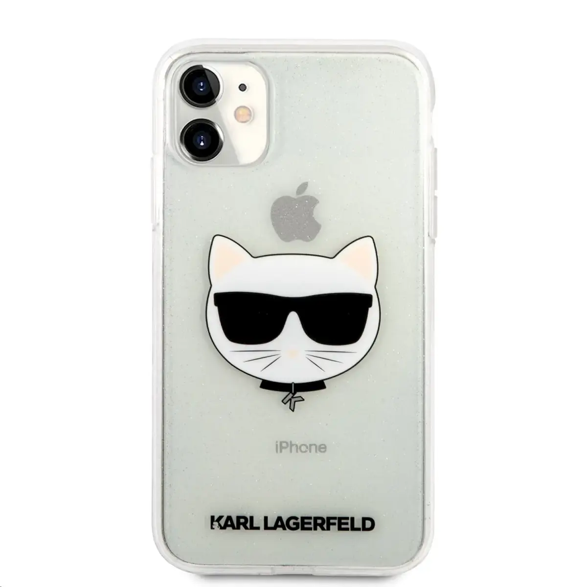 KLHCN61CHTUGLS Karl Lagerfeld Choupette Head Glitter Case for iPhone 11 Silver