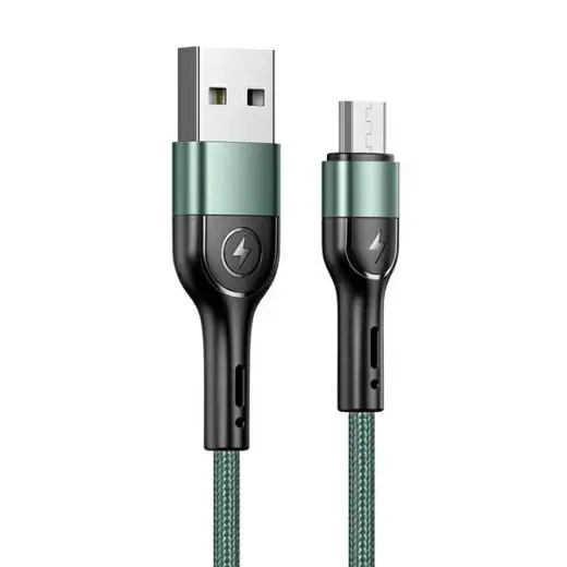 USAMS U55 SJ450 провод для передачи данных и зарядки | USB-A на Micro USB | 10W | 1m | зеленый