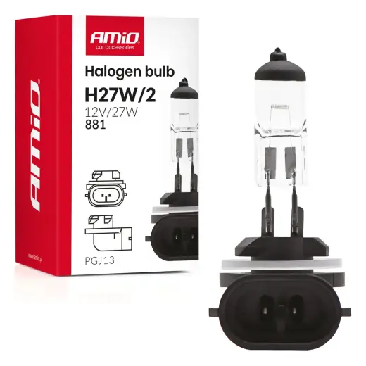 Halogen Bulb H27W/2 881 PGJ13 12V 27W AMIO-04413