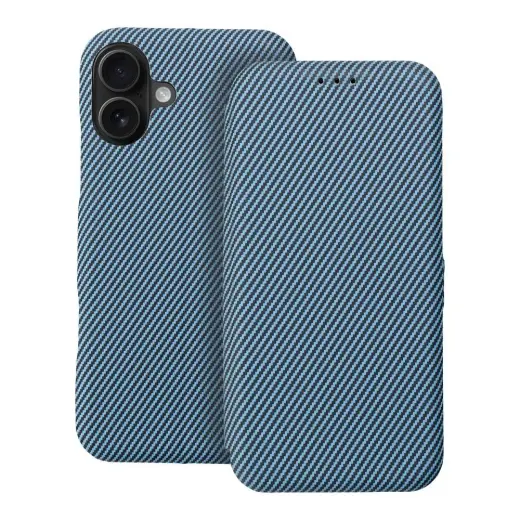 FOLIO Side Magnet knyginio tipo telefono dėklas iPhone 16 Plus mėlynas